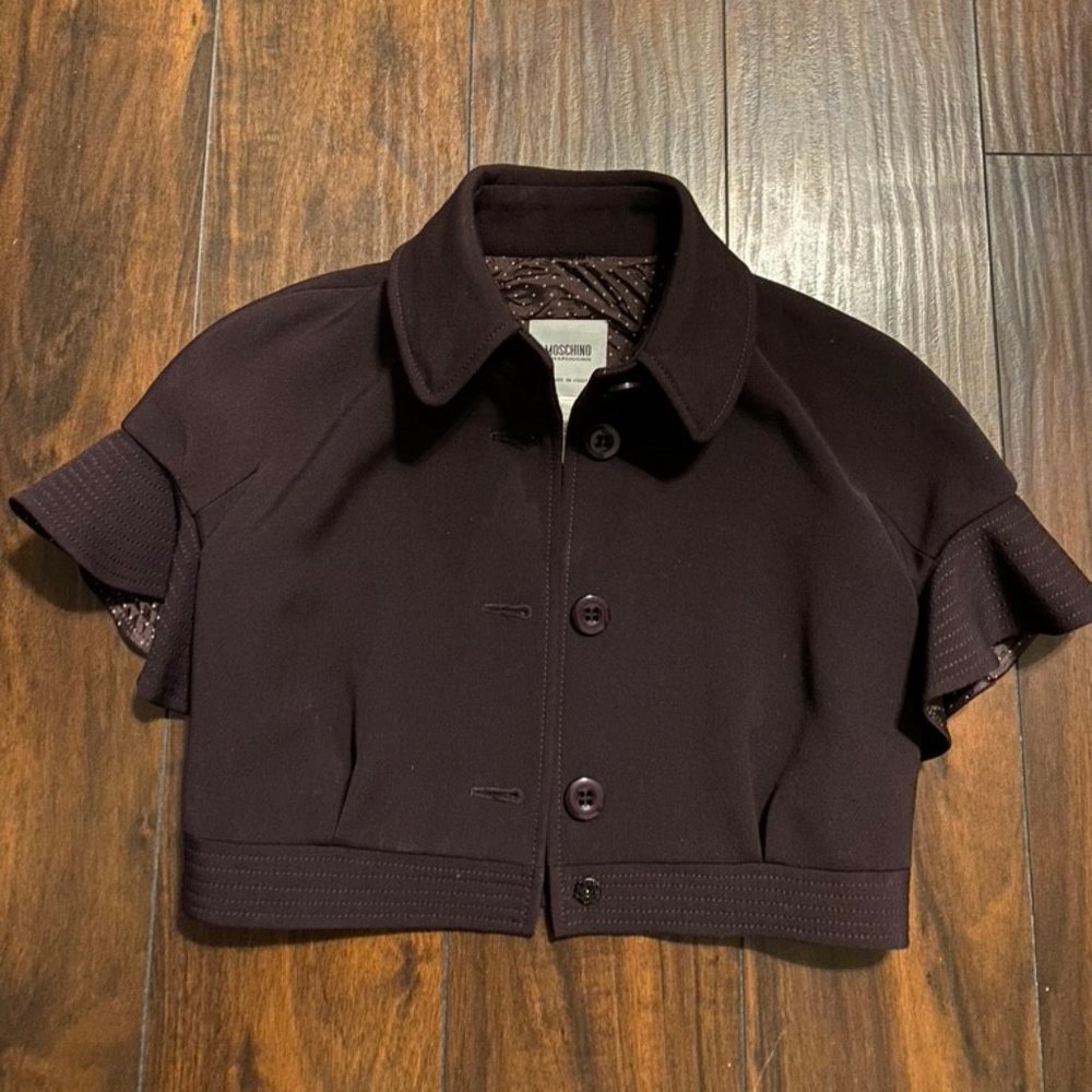 Moschino cropped burgundy jacket Sz.8